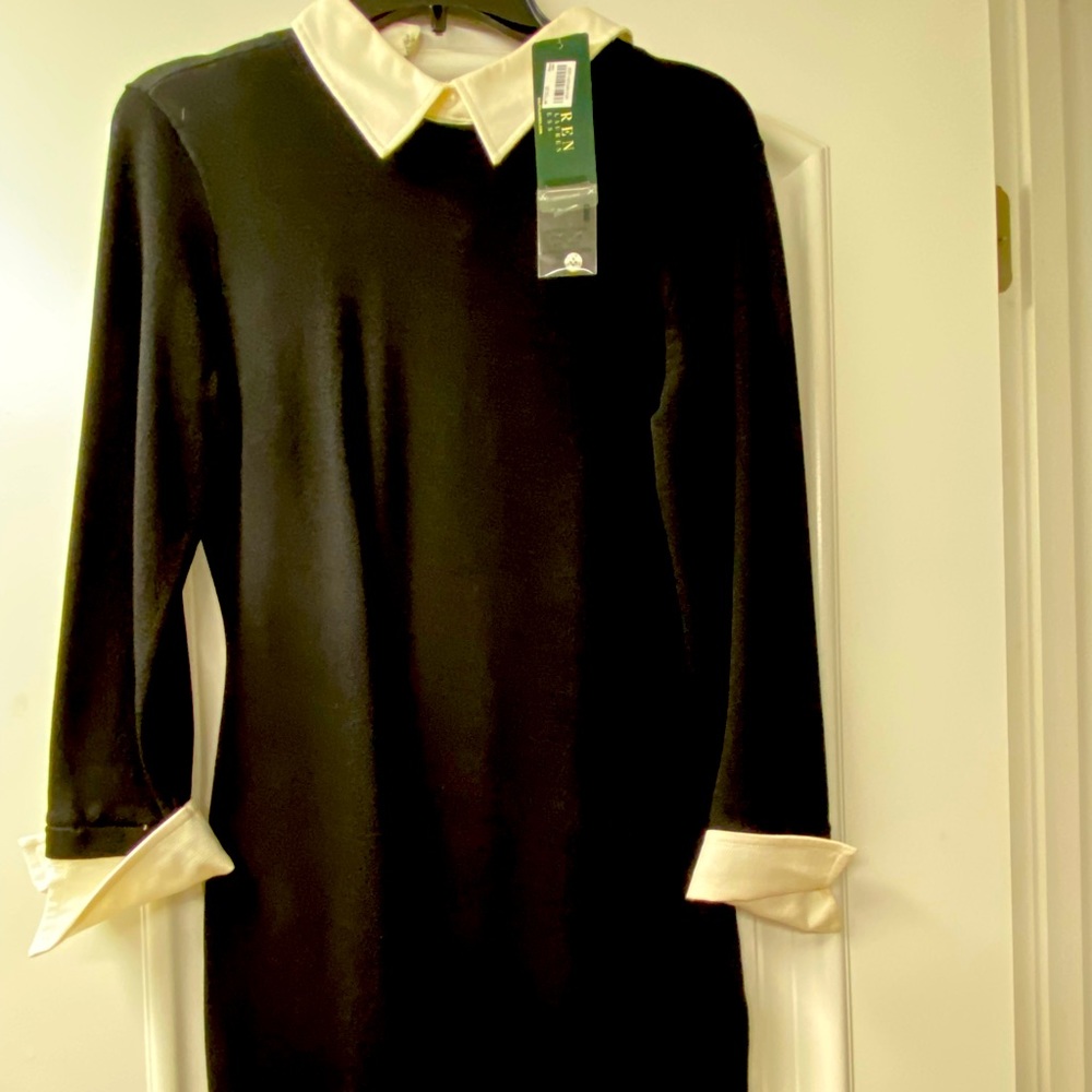 Lauren Ralph Lauren Black Dress with White Collar